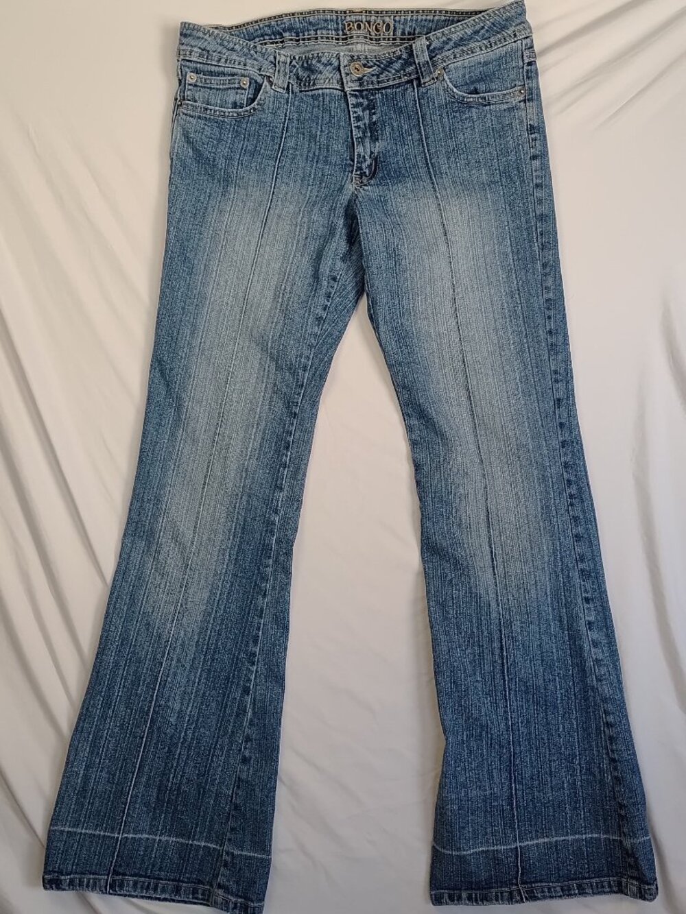 Vintage Y2K Bongo Low Rise Pintuck Flare Jeans Size 9 (32" Waist)